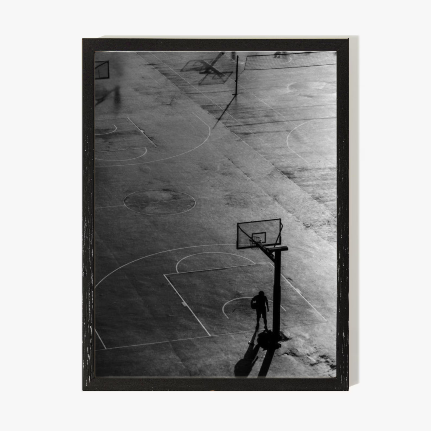 Affiche Terrain de Basket Noir et Blanc