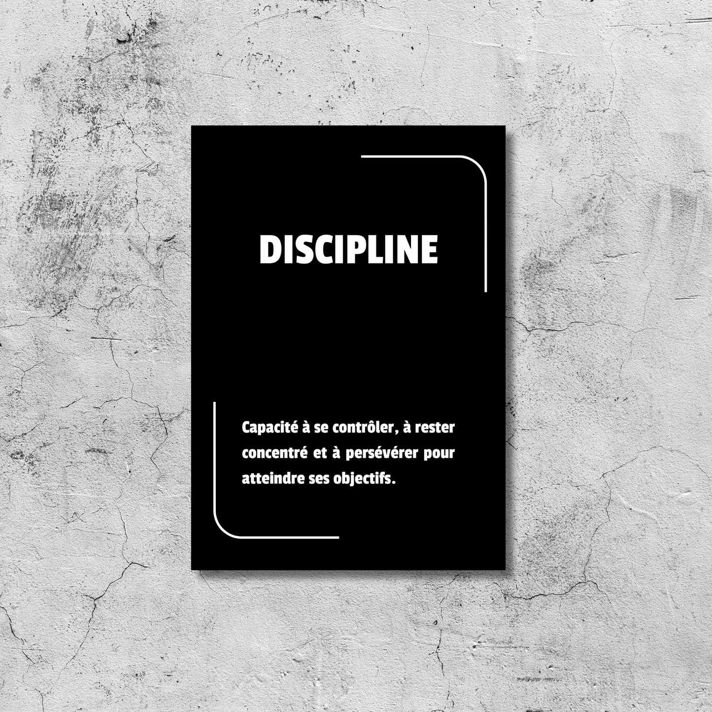 Affiche “Discipline” – Reste motivé et dépasse-toi chaque jour