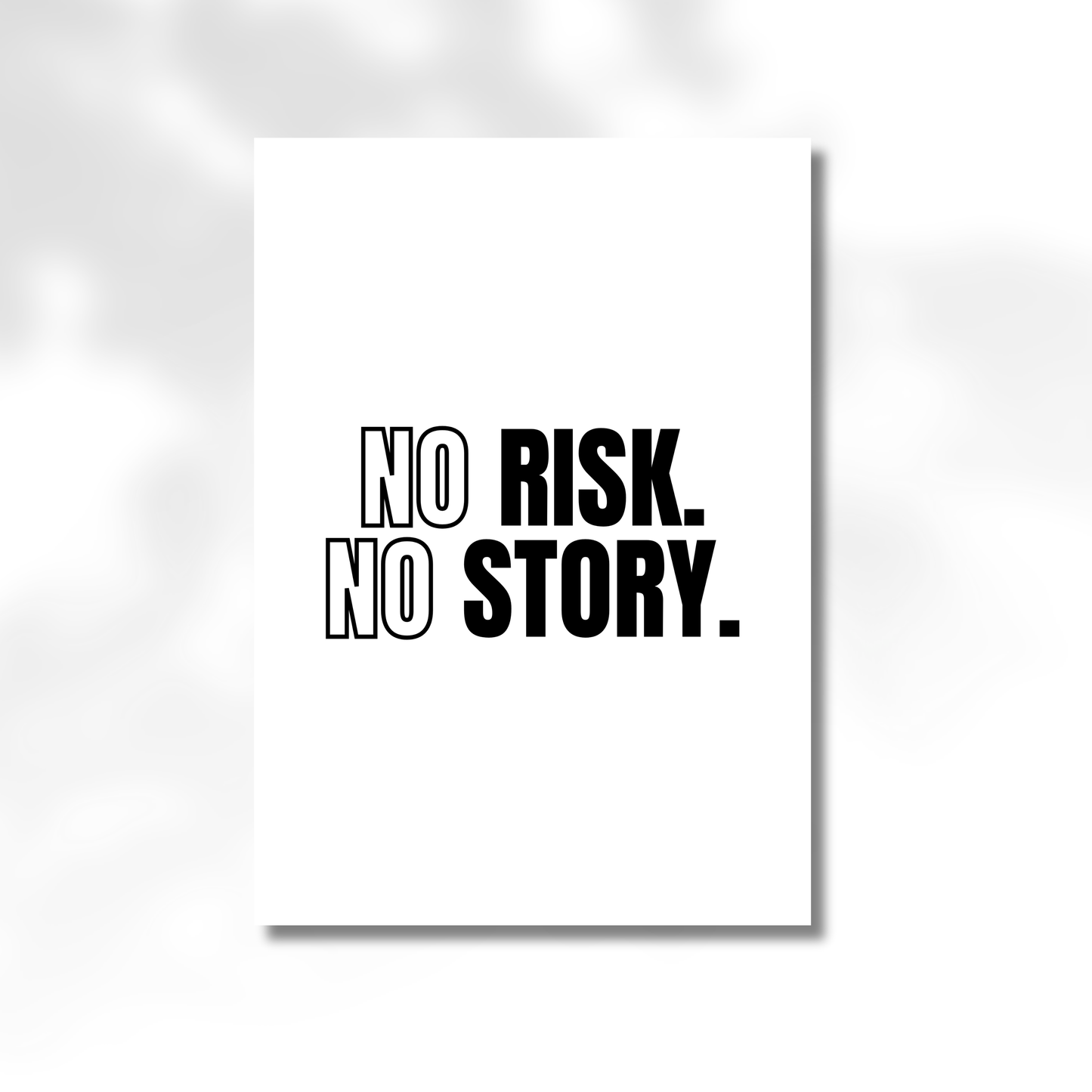 Affiche de motivation - No risk no story.