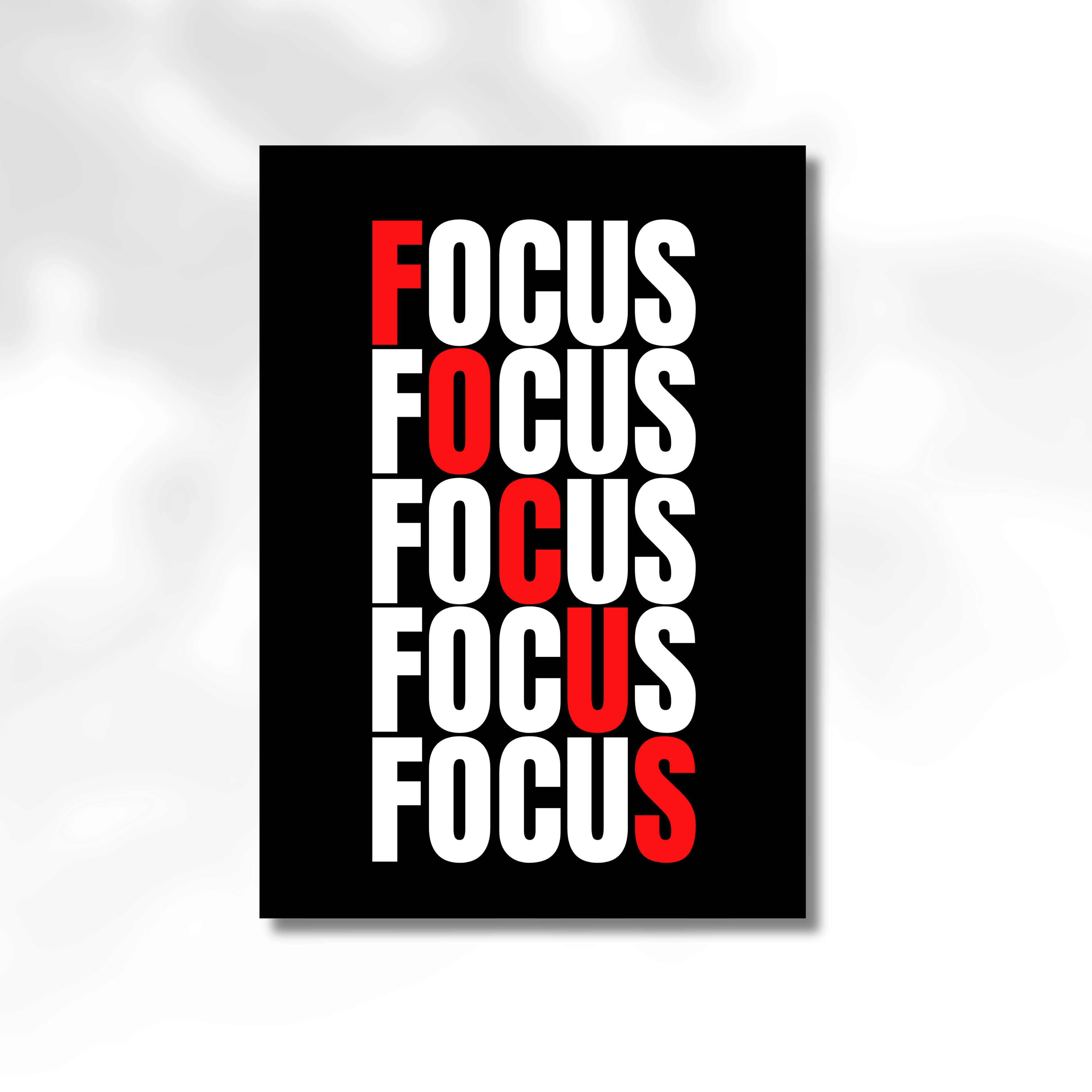 Affiche Focus Motivante – Rouge et Noir