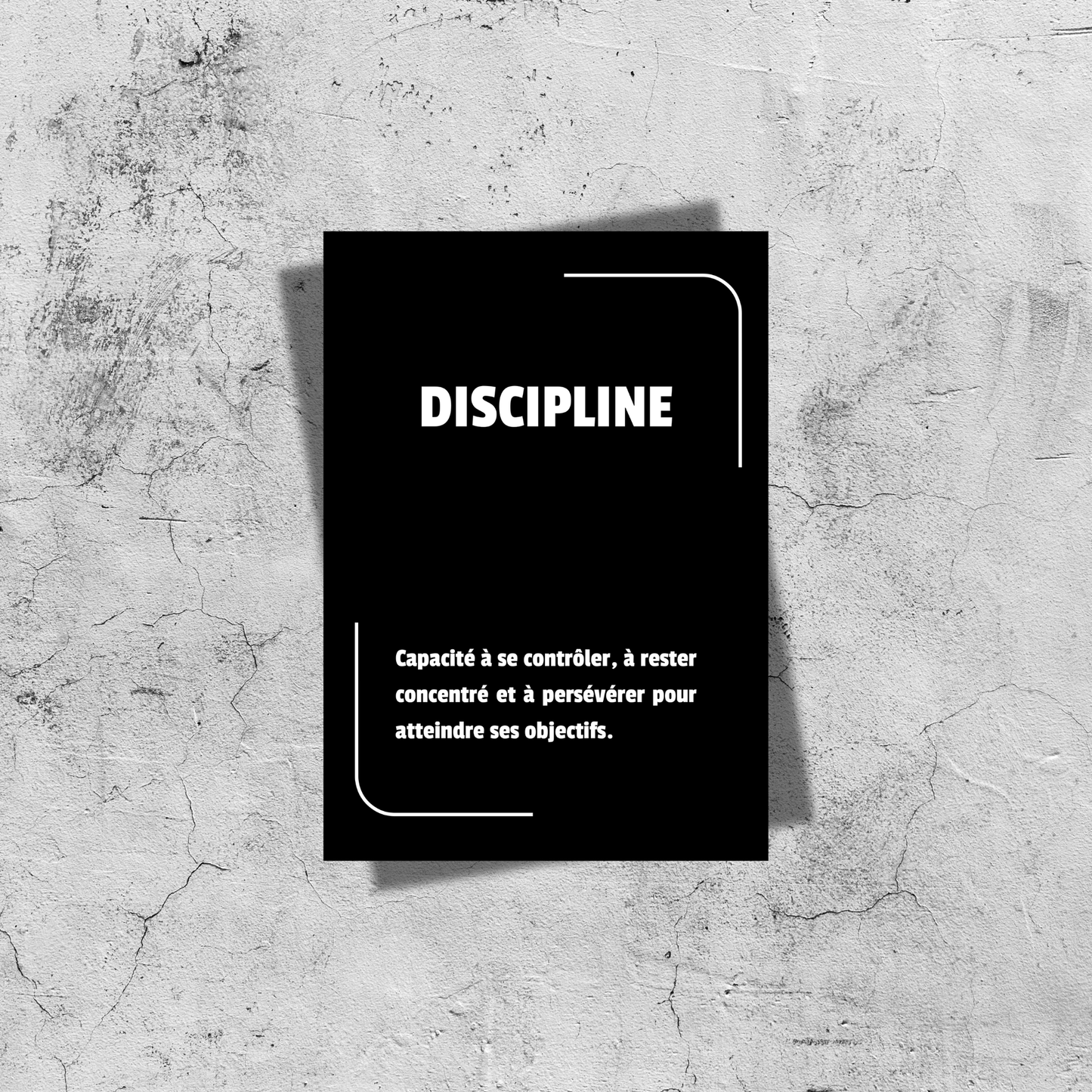 Affiche “Discipline” – Reste motivé et dépasse-toi chaque jour