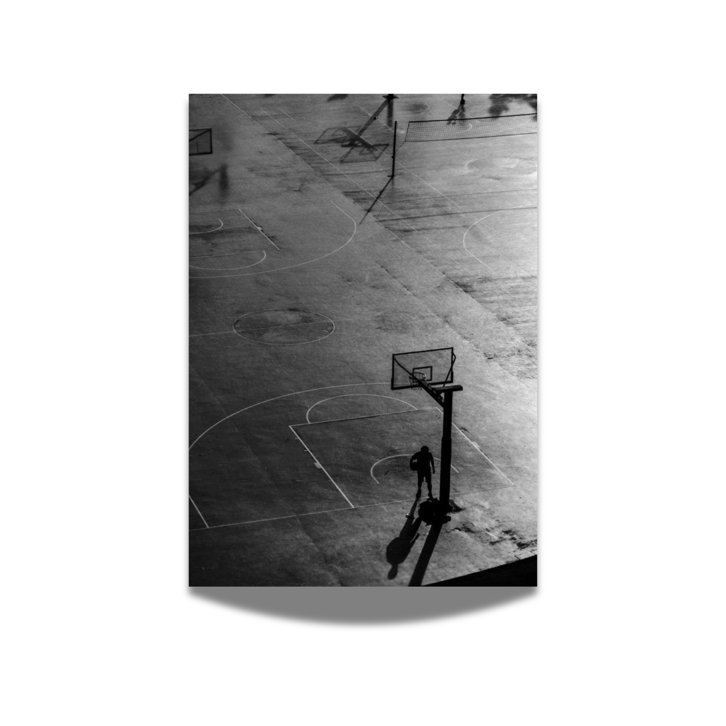 Affiche Terrain de Basket Noir et Blanc