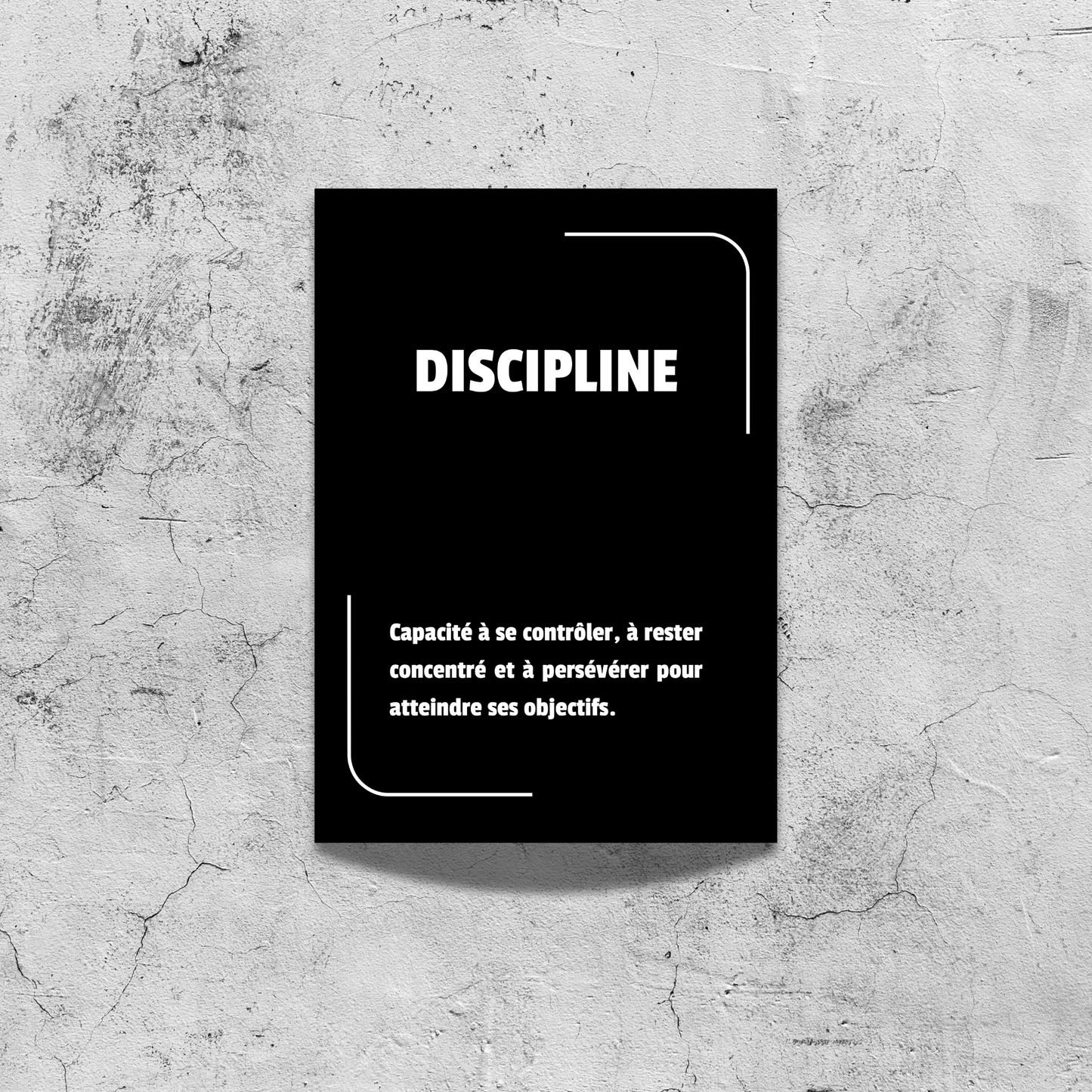 Affiche “Discipline” – Reste motivé et dépasse-toi chaque jour