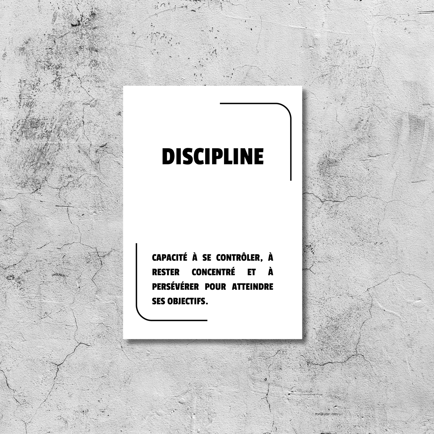 Affiche “Discipline” – Reste motivé et dépasse-toi chaque jour