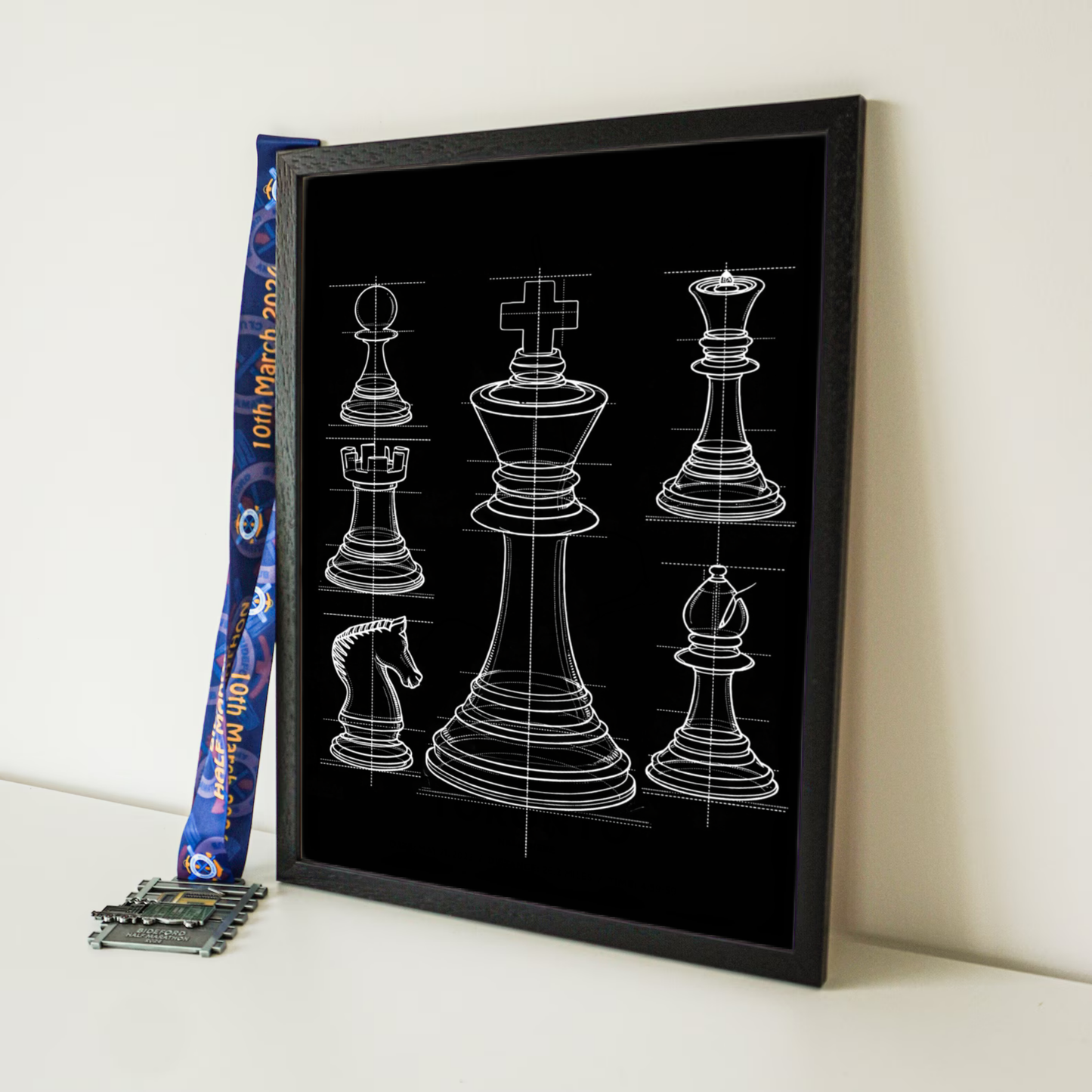 Affiche Jeu d’Échecs – Stratégie, Réflexion et Élégance