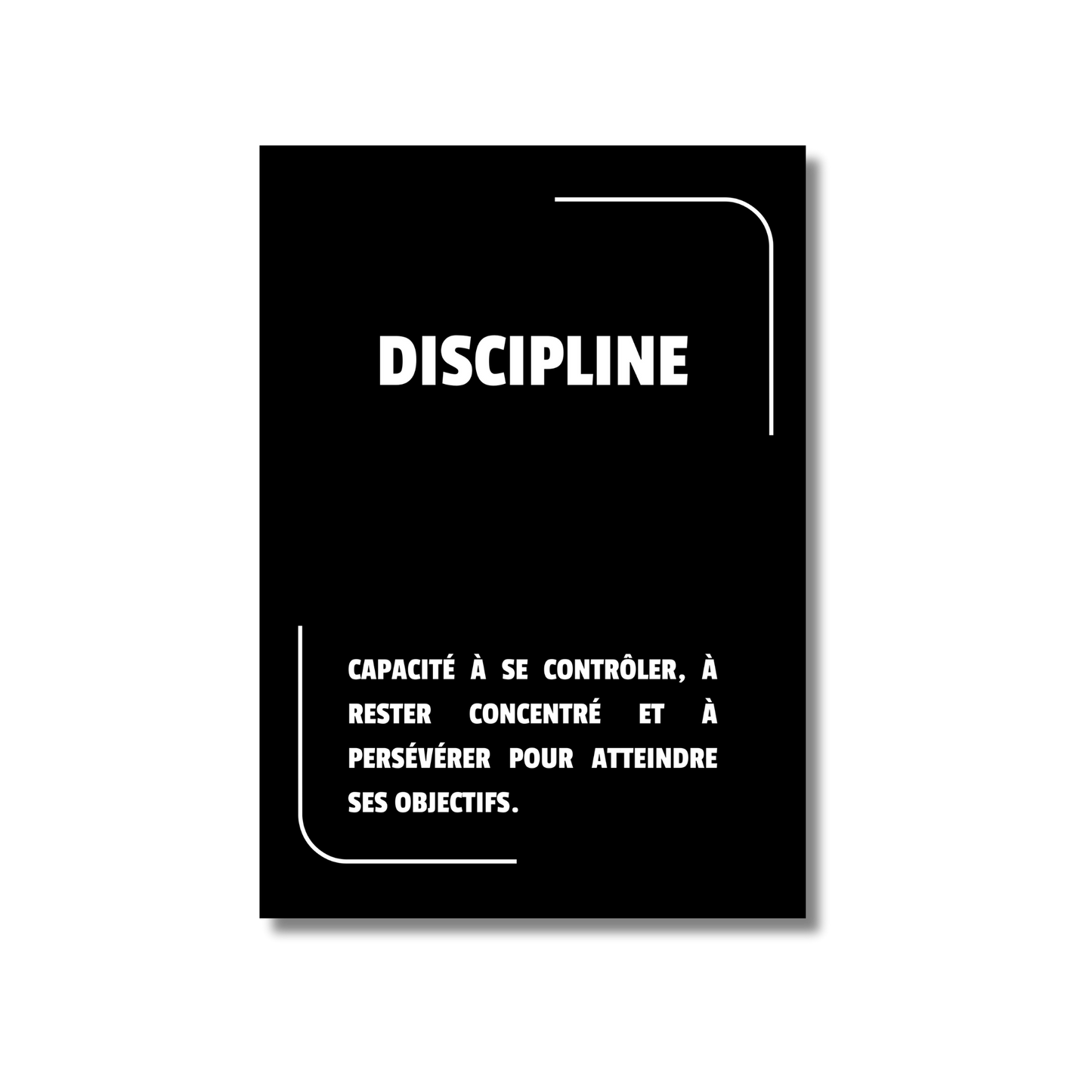 Affiche “Discipline” – Reste motivé et dépasse-toi chaque jour